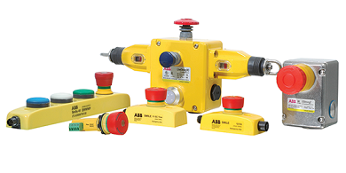 Nouzová zastavení a ovládací prvky ABB